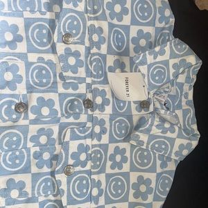 Forever 21 Jean Jacket Blue/White